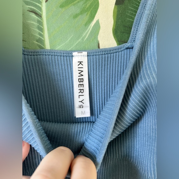 Kimberly Body Scult Romper Ribbed Blue Size M - Picture 6 of 10